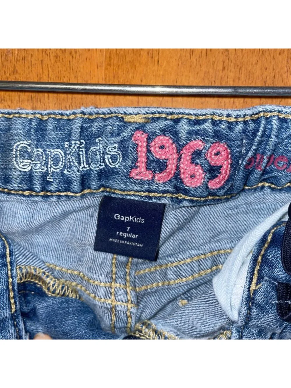 GapKids 1969 Super Skinny Light Wash Denim Jeans Sz 7 Adjustable Waist